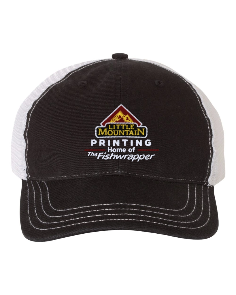 Variant Image for 111 - Richardson - Garment-Washed Trucker Cap - LMP - 3-Color White - Website Little Mountain Printing