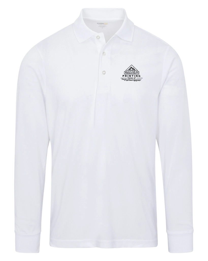 Variant Image for 88192 - CORE365 Men's Pinnacle Performance Long-Sleeve Piqué Polo - LMP - 1 Color - Black - Website Little Mountain Printing