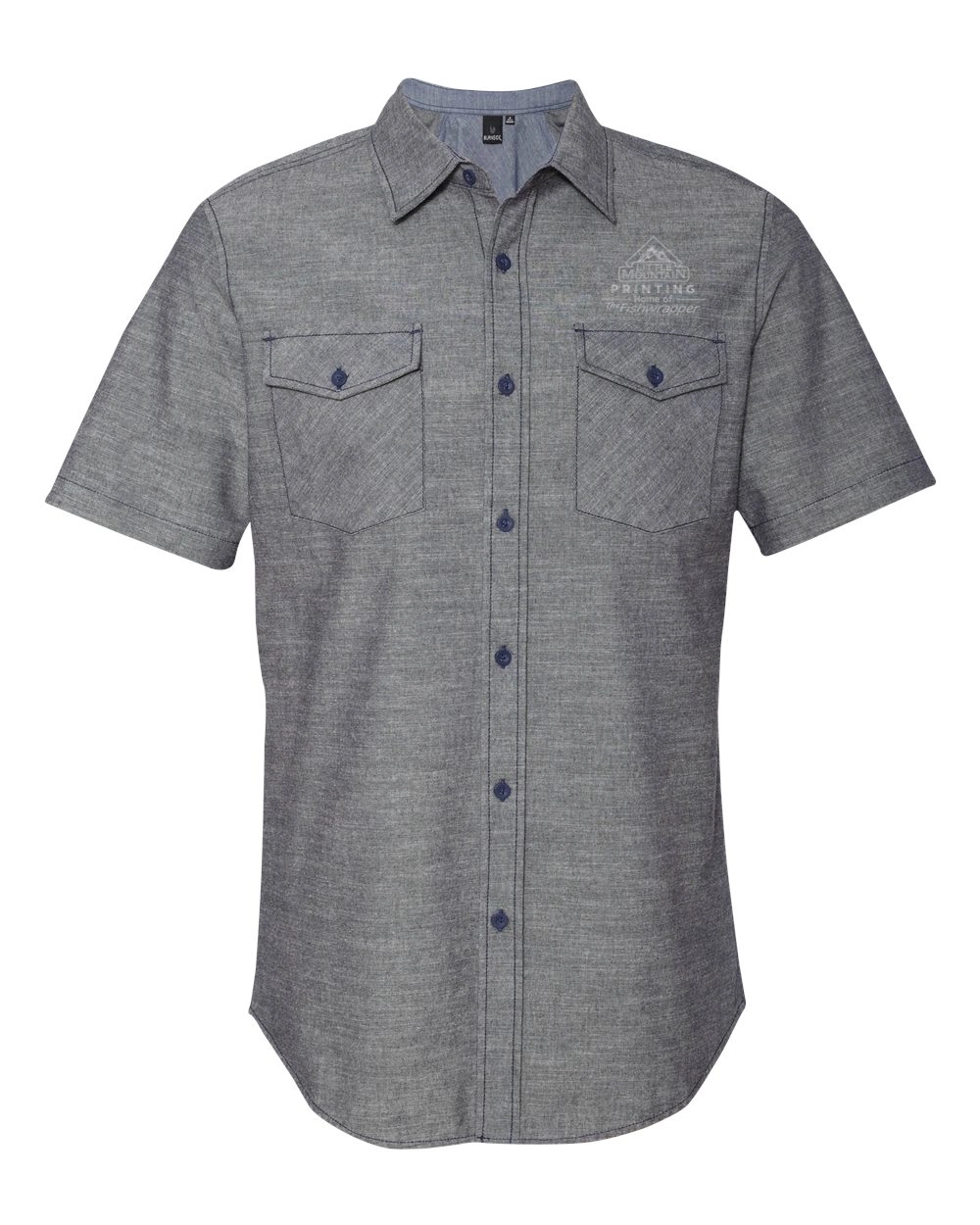 Variant Image for 9255 - Burnside - Chambray Short Sleeve Shirt - LMP - 1 Color - Two Tone - Website Little Mountain Printing