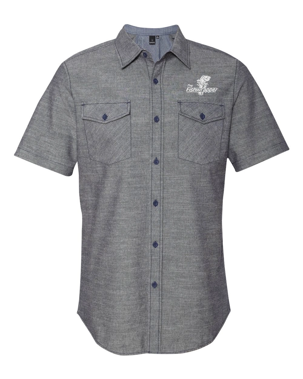 Variant Image for 9255 - Burnside - Chambray Short Sleeve Shirt - FW - 1 Color White - Website Little Mountain Printing