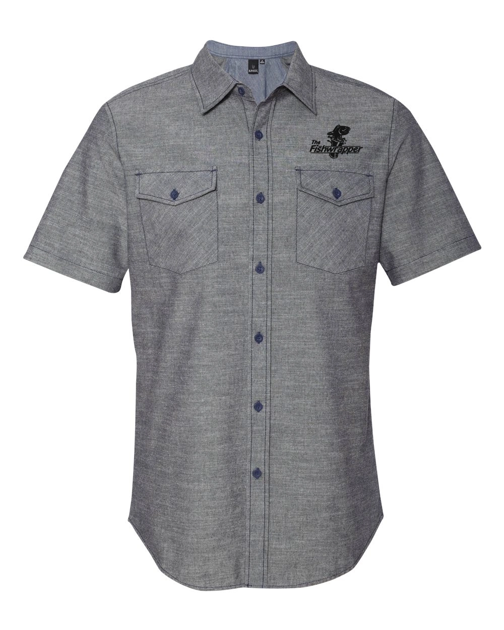 Variant Image for 9255 - Burnside - Chambray Short Sleeve Shirt - FW - 1 Color Black - Website Little Mountain Printing