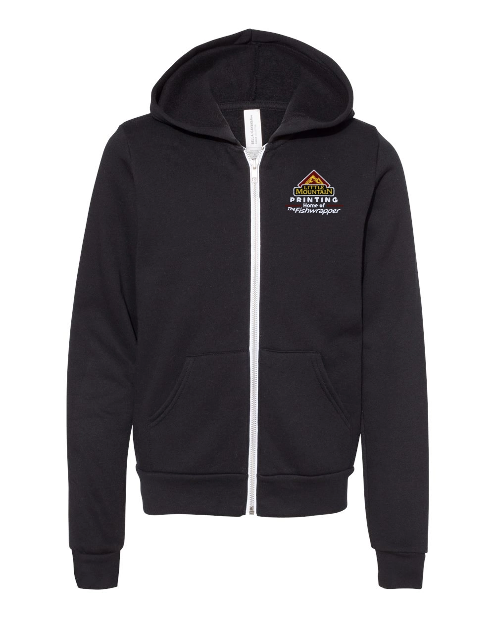 Variant Image for BC3739Y - Bella + Canvas Youth Sponge Fleece Full-Zip Hooded Sweatshirt - LMP - 3 Color - Maroon,White,Gold - Website Little Mountain Printing