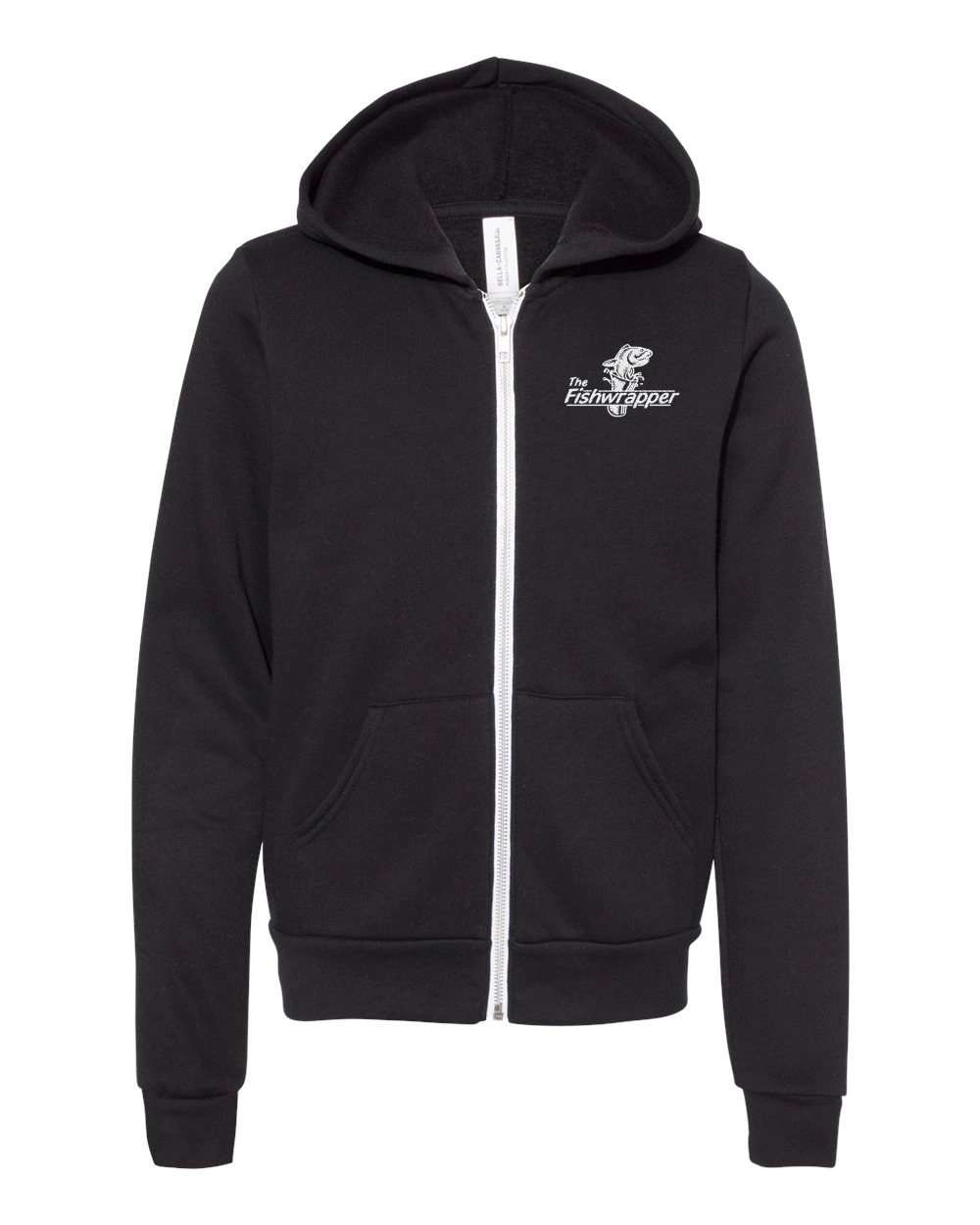 Variant Image for BC3739Y - Bella + Canvas Youth Sponge Fleece Full-Zip Hooded Sweatshirt - FW - 1 Color White - Website Little Mountain Printing