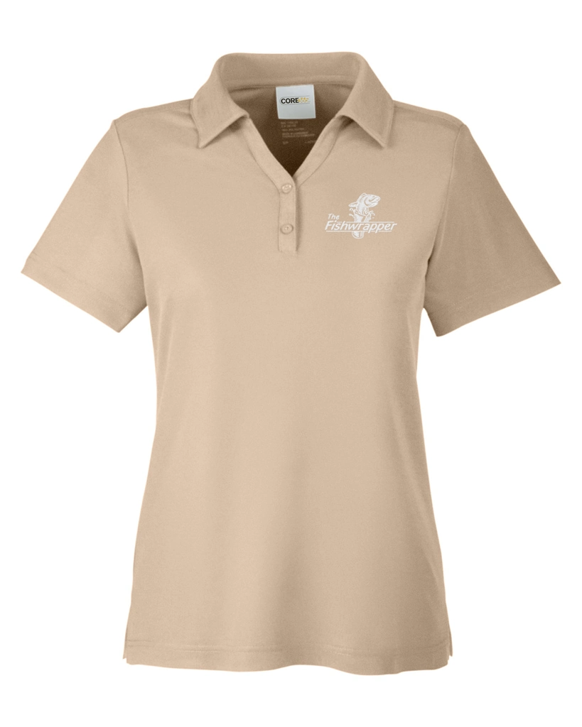 Variant Image for CE112W  - CORE365 Ladies' Fusion ChromaSoft™ Pique Polo - FW - 1 Color White - Website Little Mountain Printing