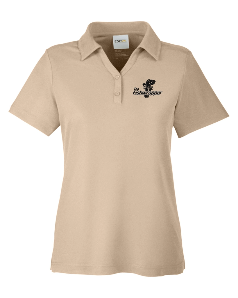 Variant Image for CE112W  - CORE365 Ladies' Fusion ChromaSoft™ Pique Polo - FW - 1 Color Black - Website Little Mountain Printing