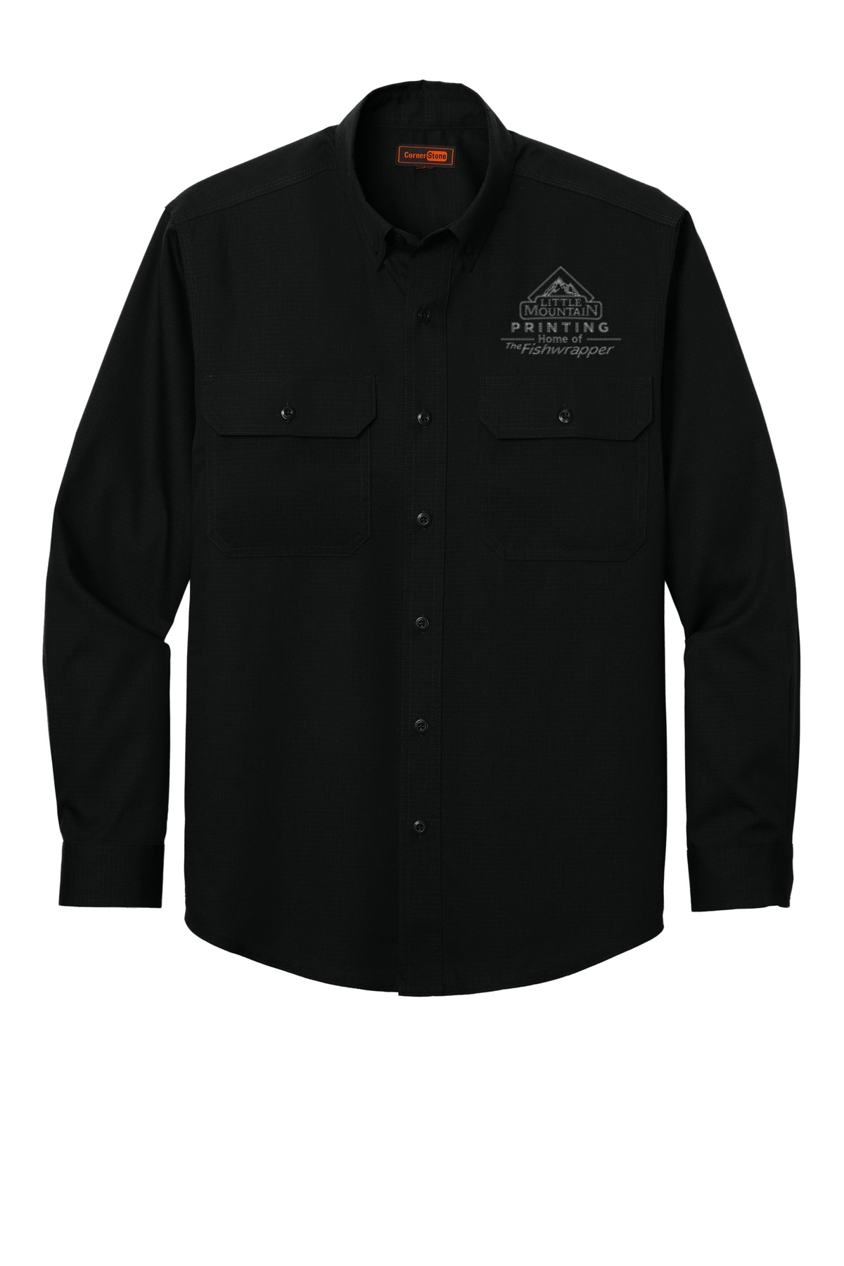 Variant Image for CSW174  - CornerStone® Long Sleeve Select Ripstop Shirt - LMP - 1 Color - Two Tone - Website Little Mountain Printing