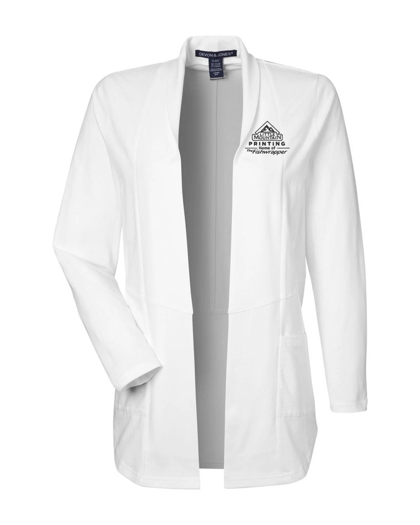 Variant Image for DP125W  - Devon & Jones Ladies' Raleigh Stretch Cardigan - LMP - 1 Color - Black - Website Little Mountain Printing