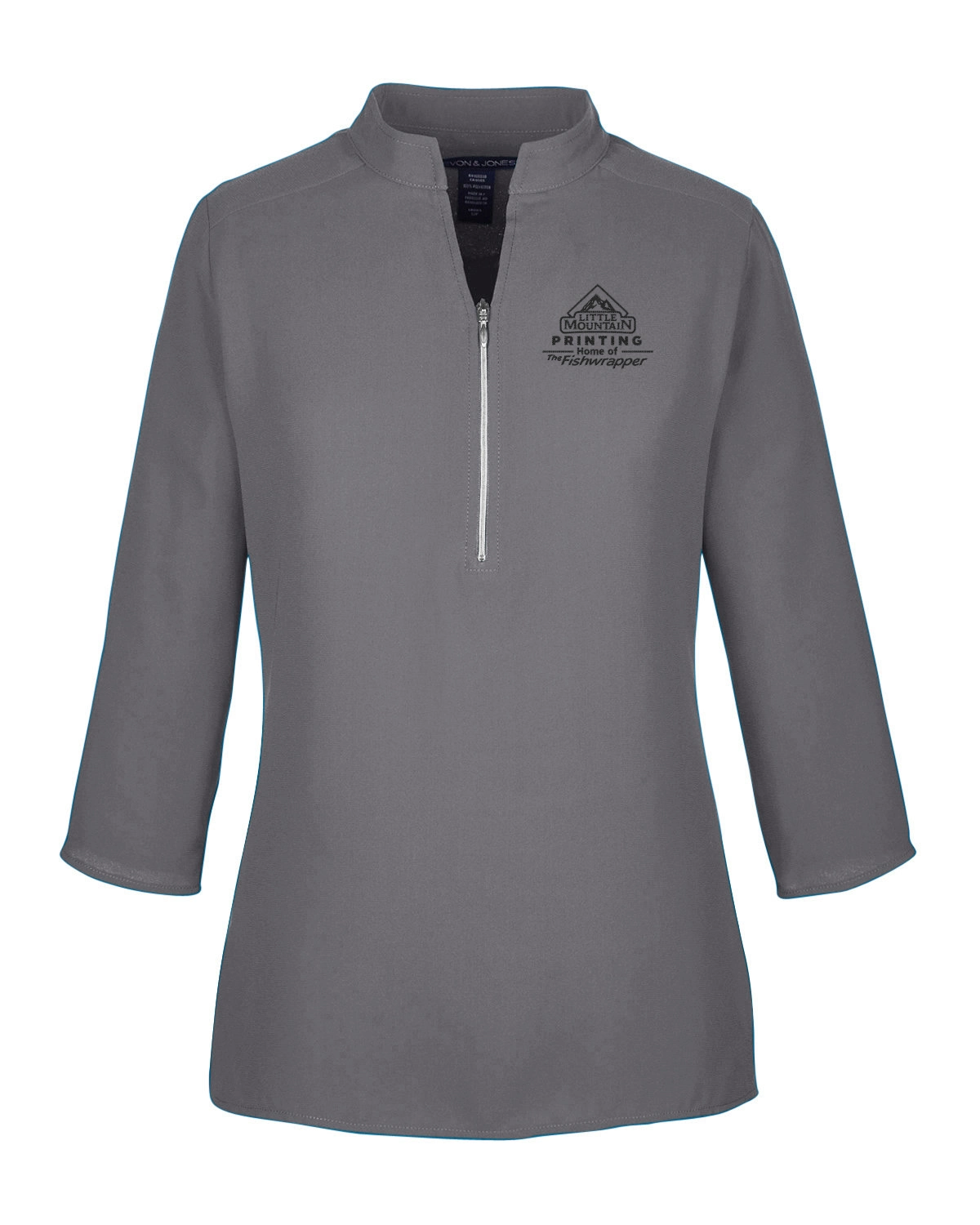 Variant Image for DP611W  - Devon & Jones Ladies' Perfect Fit™ Three-Quarter Sleeve Crepe Tunic - LMP - 1 Color - Black - Website Little Mountain Printing