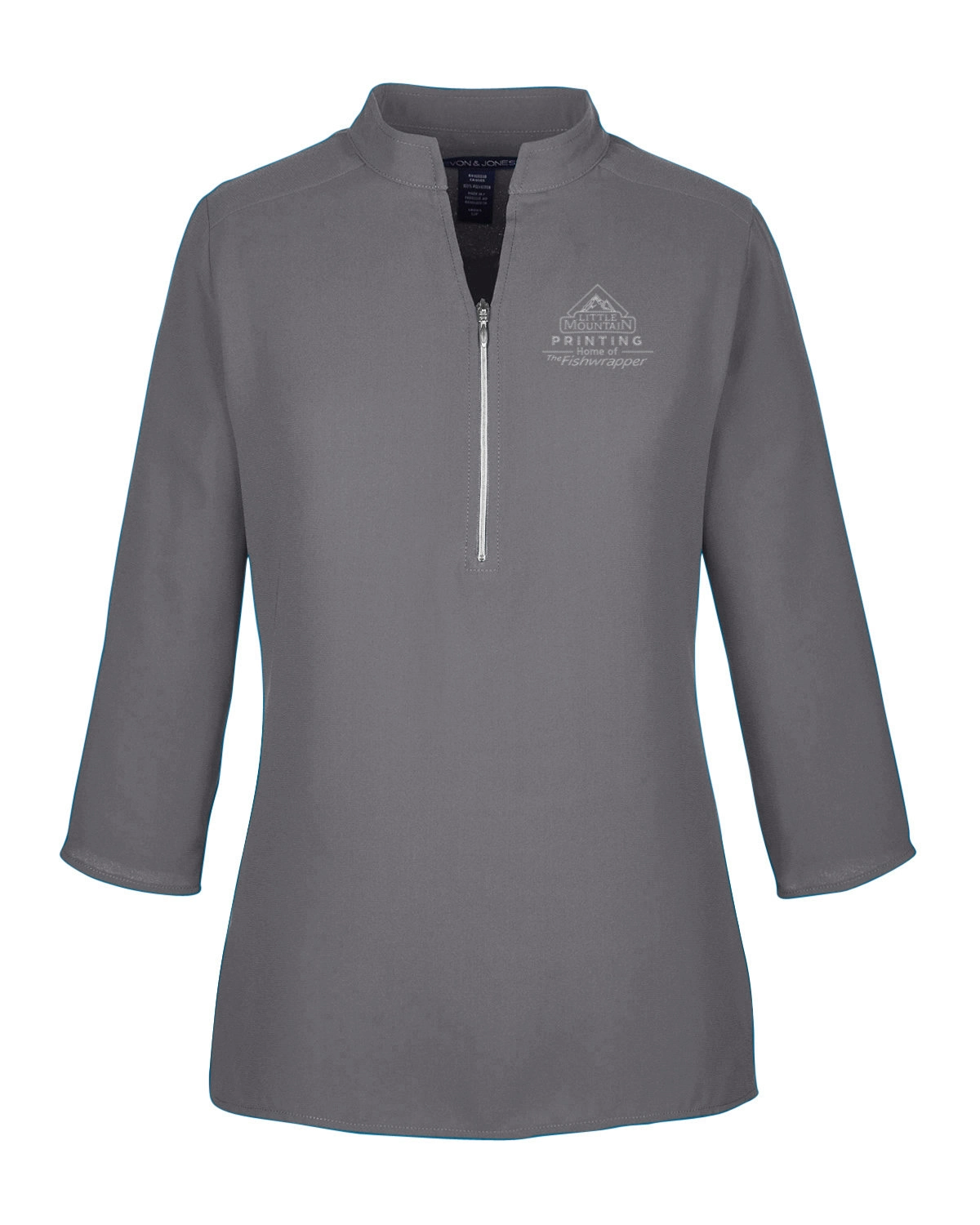 Variant Image for DP611W  - Devon & Jones Ladies' Perfect Fit™ Three-Quarter Sleeve Crepe Tunic - LMP - 1 Color - Two Tone - Website Little Mountain Printing