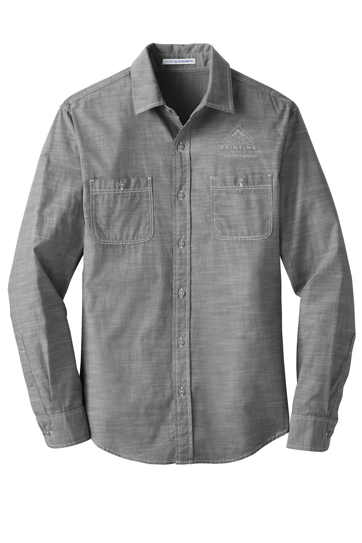 Variant Image for W380 - Port Authority® Slub Chambray Shirt. - LMP - 1 Color - Two Tone - Website Little Mountain Printing
