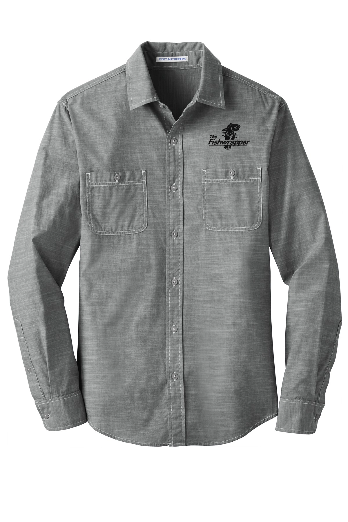 Variant Image for W380 - Port Authority® Slub Chambray Shirt. - FW - 1 Color Black - Website Little Mountain Printing