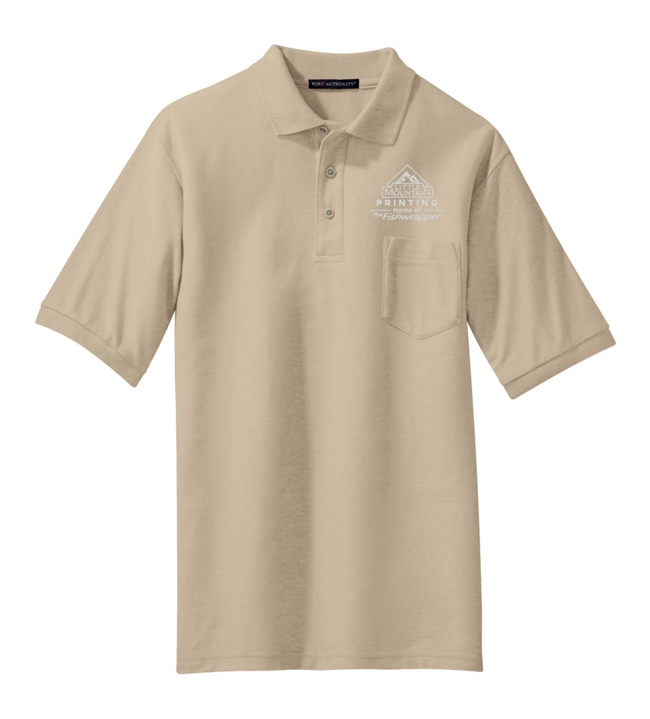 Variant Image for K500P - Port Authority® Silk Touch™ Polo with Pocket - LMP - 1 Color - White - Website Little Mountain Printing