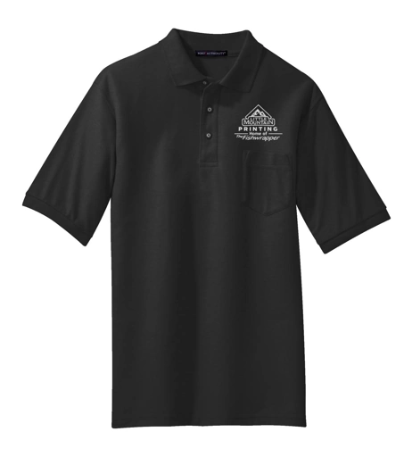 Variant Image for K500P - Port Authority® Silk Touch™ Polo with Pocket - LMP - 1 Color - White - Website Little Mountain Printing