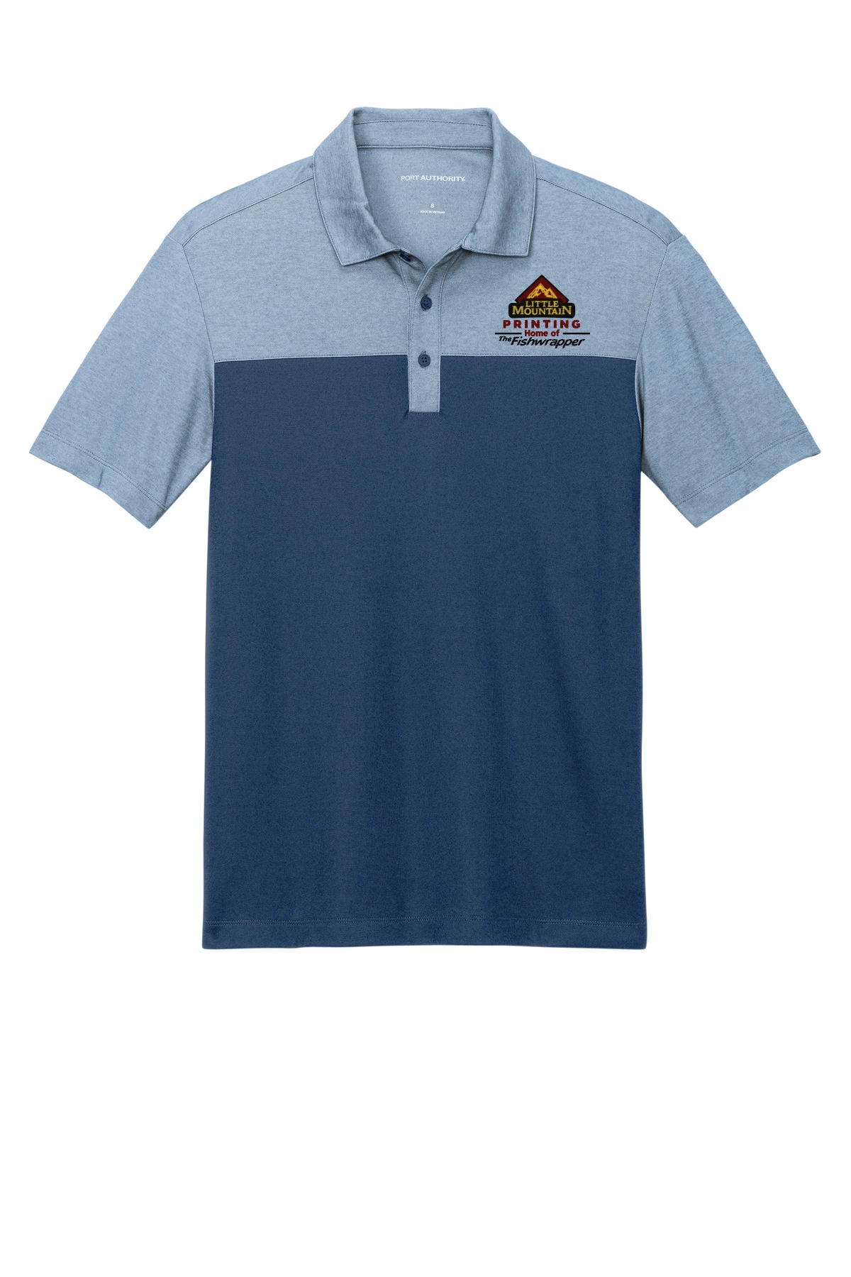 Variant Image for K831 - Port Authority® Fine Pique Blend Blocked Polo - LMP - 3 Color - Maroon,Black,Gold - Website Little Mountain Printing