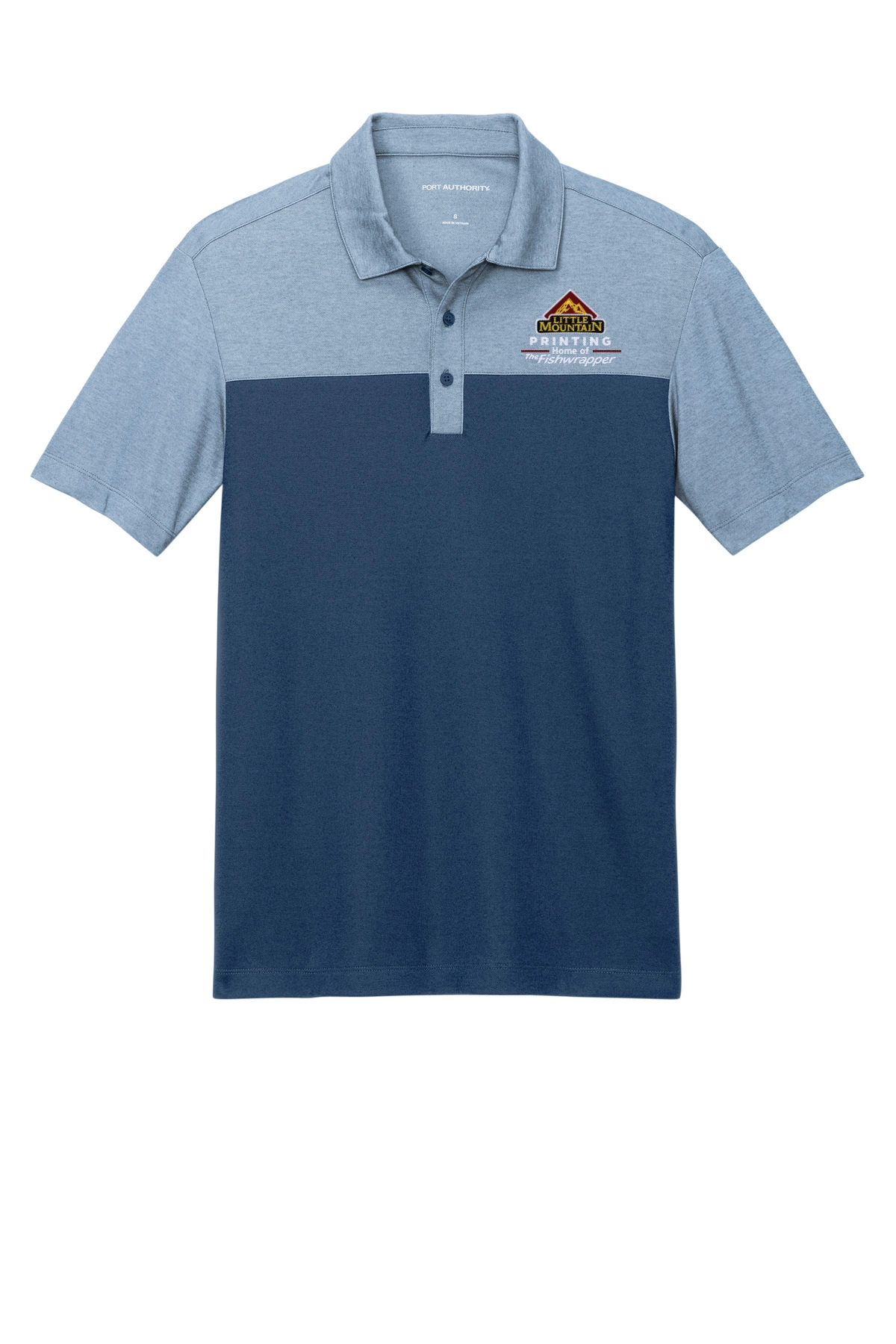 Variant Image for K831 - Port Authority® Fine Pique Blend Blocked Polo - LMP - 3 Color - Maroon,White,Gold - Website Little Mountain Printing