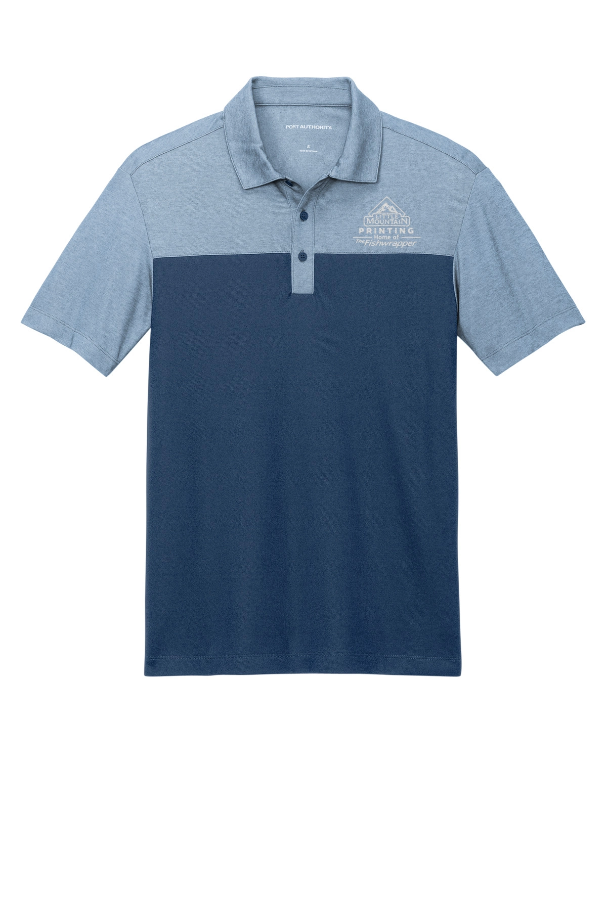 Variant Image for K831 - Port Authority® Fine Pique Blend Blocked Polo - LMP - 1 Color - White - Website Little Mountain Printing
