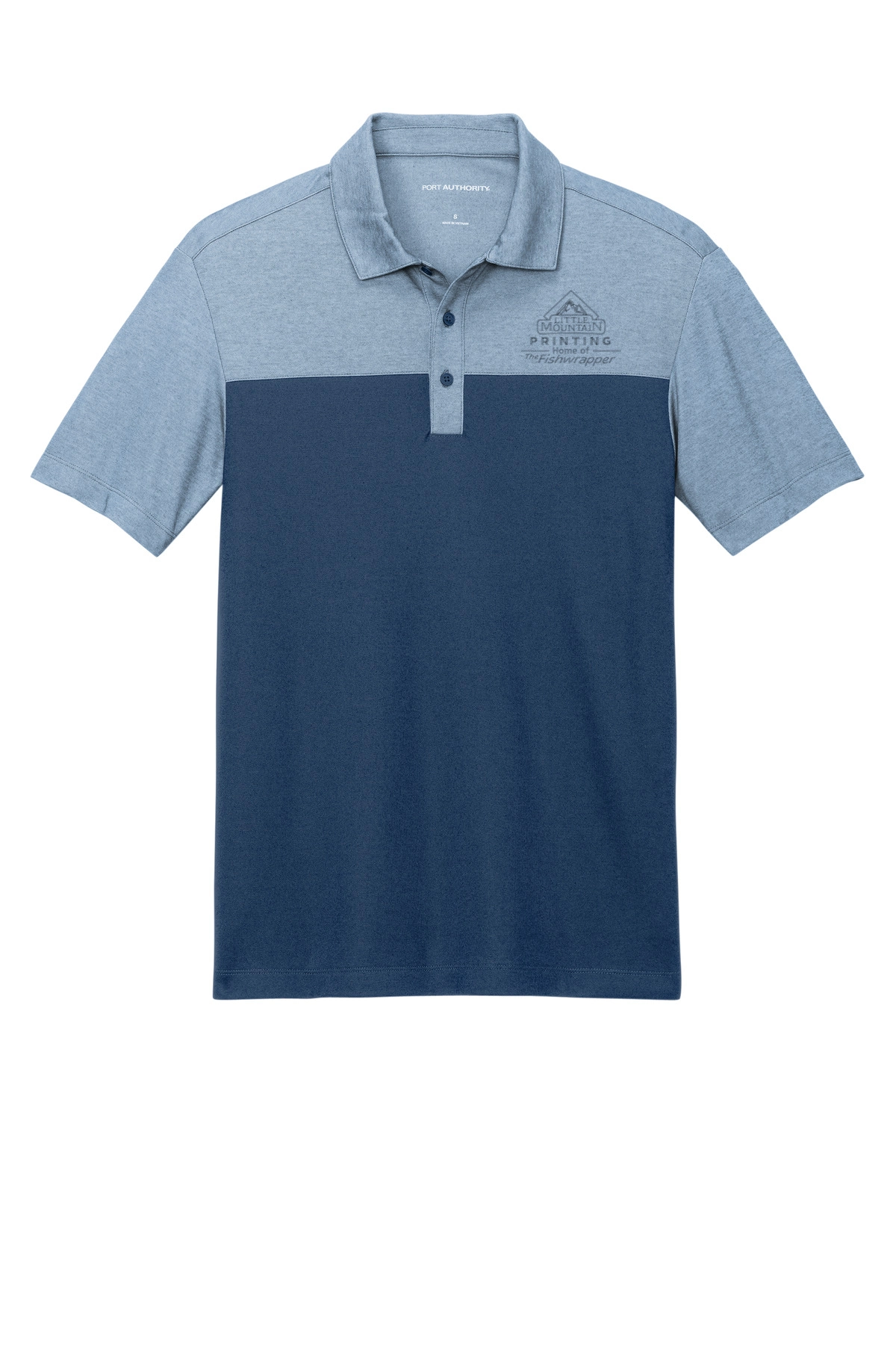 Variant Image for K831 - Port Authority® Fine Pique Blend Blocked Polo - LMP - 1 Color - Two Tone - Website Little Mountain Printing