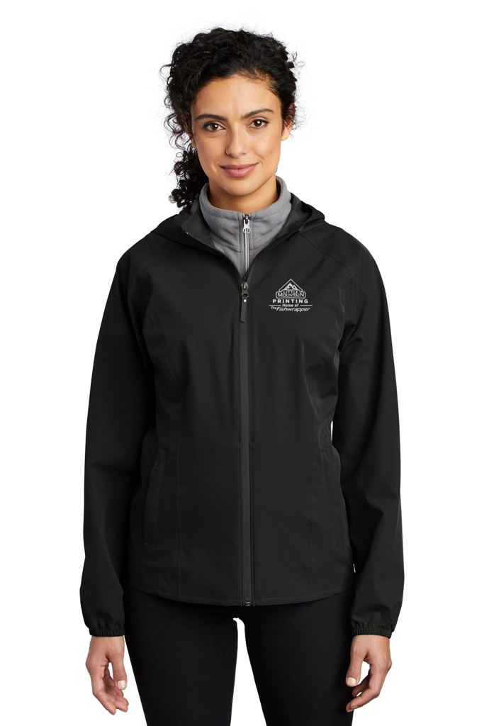 Variant Image for L407 - Port Authority ® Ladies Essential Rain Jacket - LMP - 1 Color - White - Website Little Mountain Printing