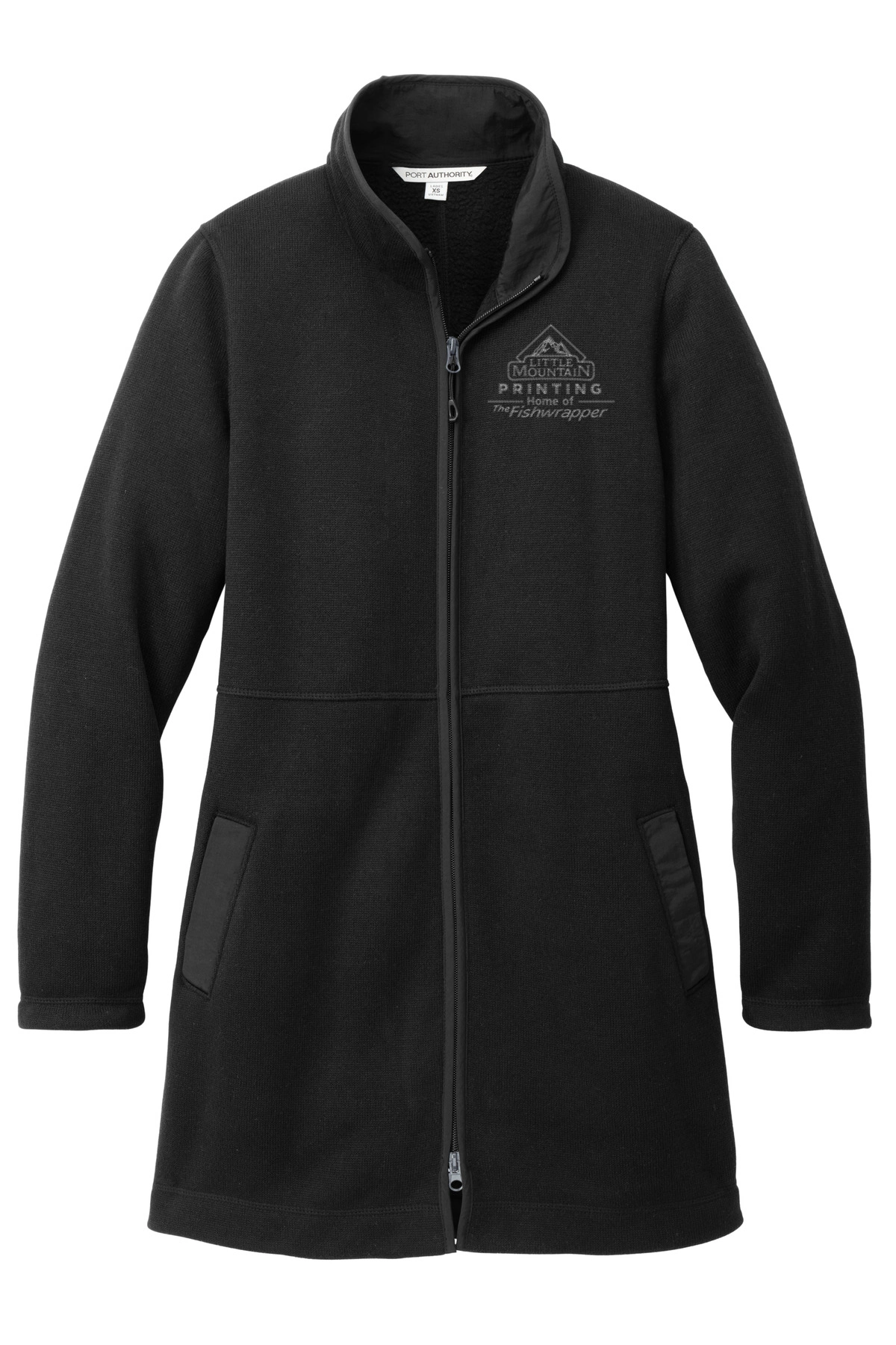 Variant Image for L425  - Port Authority® Women's Arc Sweater Fleece Long Jacket - LMP - 1 Color - Two Tone - Website Little Mountain Printing