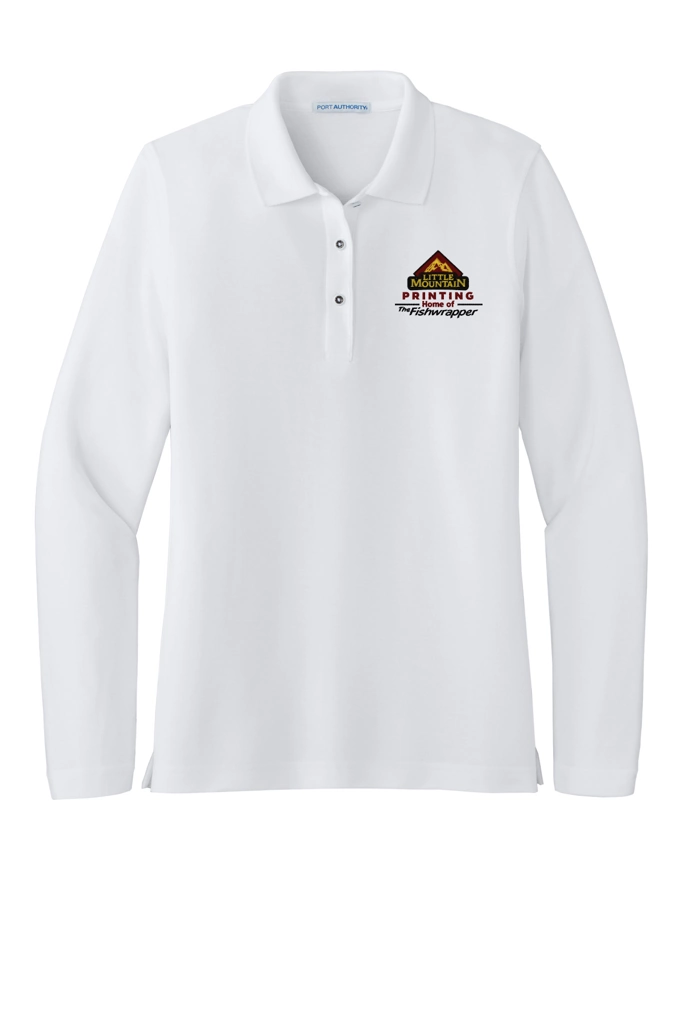 Variant Image for L500LS  - Port Authority® Women's Silk Touch™ Long Sleeve Polo - LMP - 3 Color - Maroon,Black,Gold - Website Little Mountain Printing