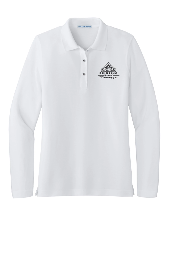 Variant Image for L500LS  - Port Authority® Women's Silk Touch™ Long Sleeve Polo - LMP - 1 Color - Black - Website Little Mountain Printing