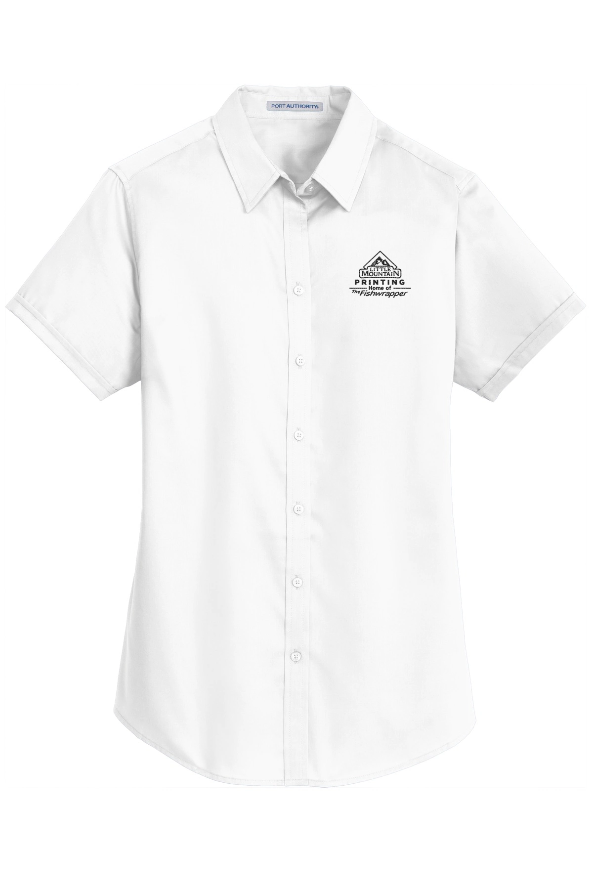 Variant Image for L664 - Port Authority® Women's Short Sleeve SuperPro™ Twill Shirt - LMP - 1 Color - Black - Website Little Mountain Printing