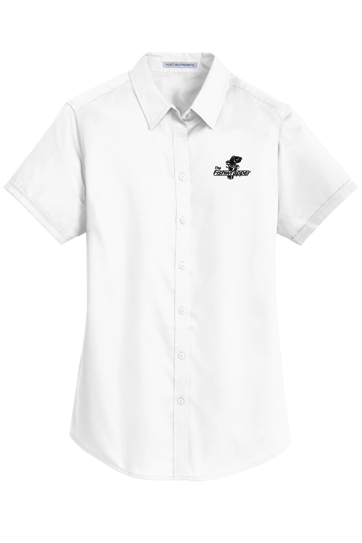 Variant Image for L664 - Port Authority® Women's Short Sleeve SuperPro™ Twill Shirt - FW - 1 Color Black - Website Little Mountain Printing