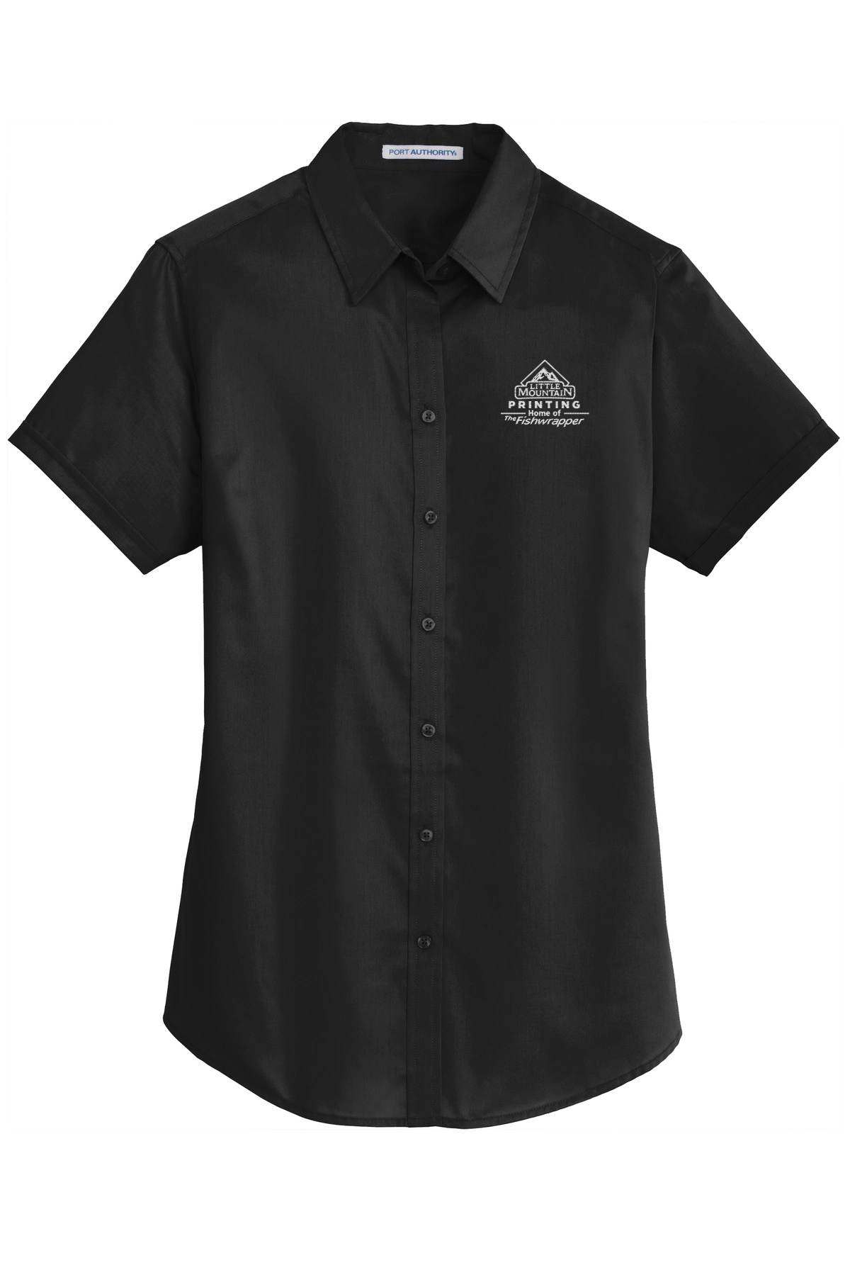 Variant Image for L664 - Port Authority® Women's Short Sleeve SuperPro™ Twill Shirt - LMP - 1 Color - White - Website Little Mountain Printing