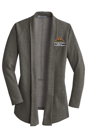 Variant Image for L807 - Port Authority® Ladies Interlock Cardigan. - LMP - 3 Color - Maroon,White,Gold - Website Little Mountain Printing
