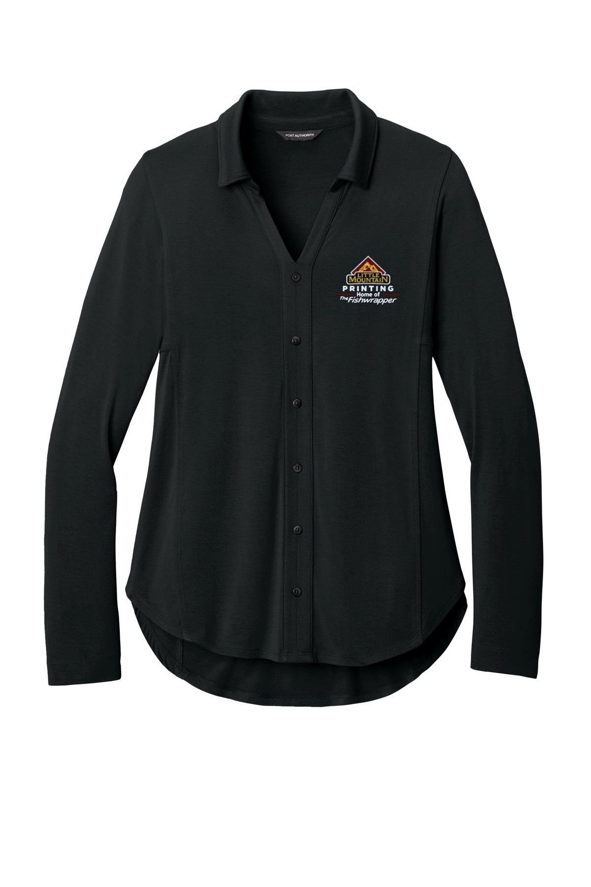 Variant Image for LK5602  - Port Authority® Women’s Luxe Knit Button Tunic - LMP - 3 Color - Maroon,White,Gold - Website Little Mountain Printing