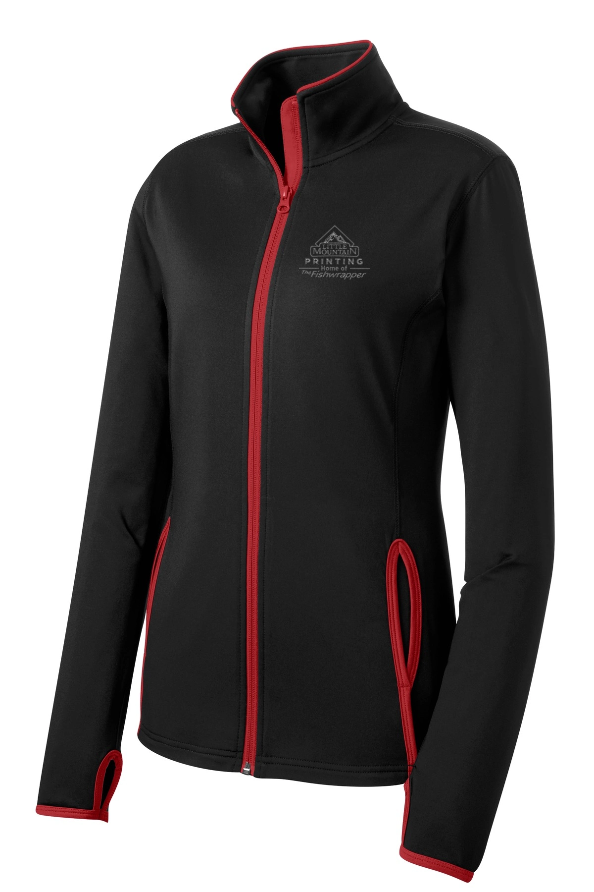 Variant Image for LST853  - Sport-Tek® Women's Sport-Wick® Stretch Contrast Full-Zip Jacket - LMP - 1 Color - Two Tone - Website Little Mountain Printing