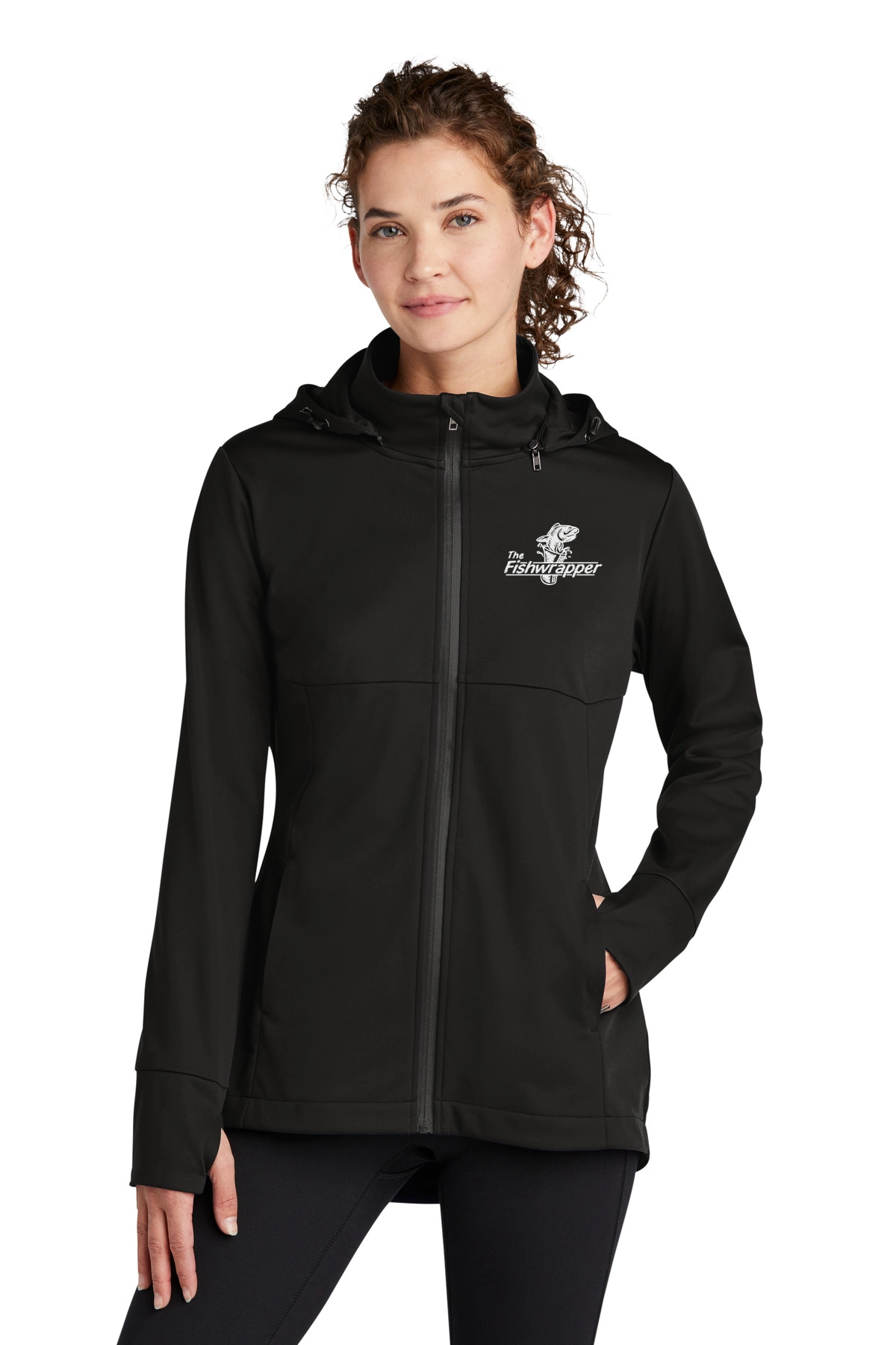 Variant Image for LST980  - Sport-Tek® Women's Hooded Soft Shell Jacket - FW - 1 Color White - Website Little Mountain Printing