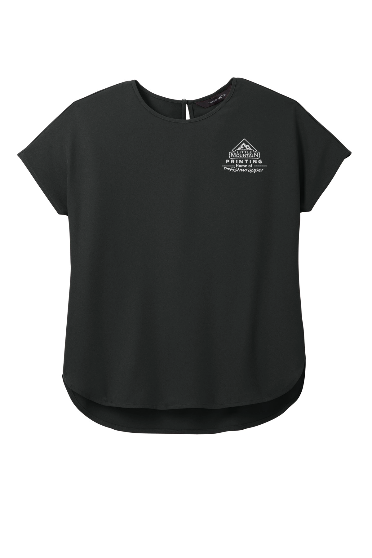 Variant Image for MM2015 - Mercer+Mettle® Women's Stretch Crepe Crew - LMP - 1 Color - White - Website Little Mountain Printing