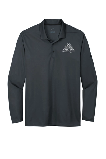 Variant Image for NKDC2104 - Nike Dri-FIT Micro Pique 2.0 Long Sleeve Polo - LMP - 1 Color - White - Website Little Mountain Printing