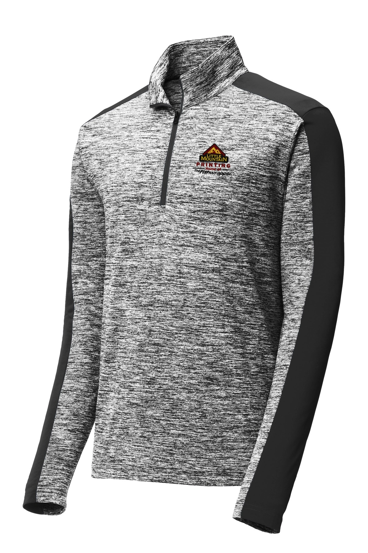 Variant Image for ST397 - Sport-Tek® PosiCharge® Electric Heather Colorblock 1/4-Zip Pullover - LMP - 3 Color - Maroon,Black,Gold - Website Little Mountain Printing