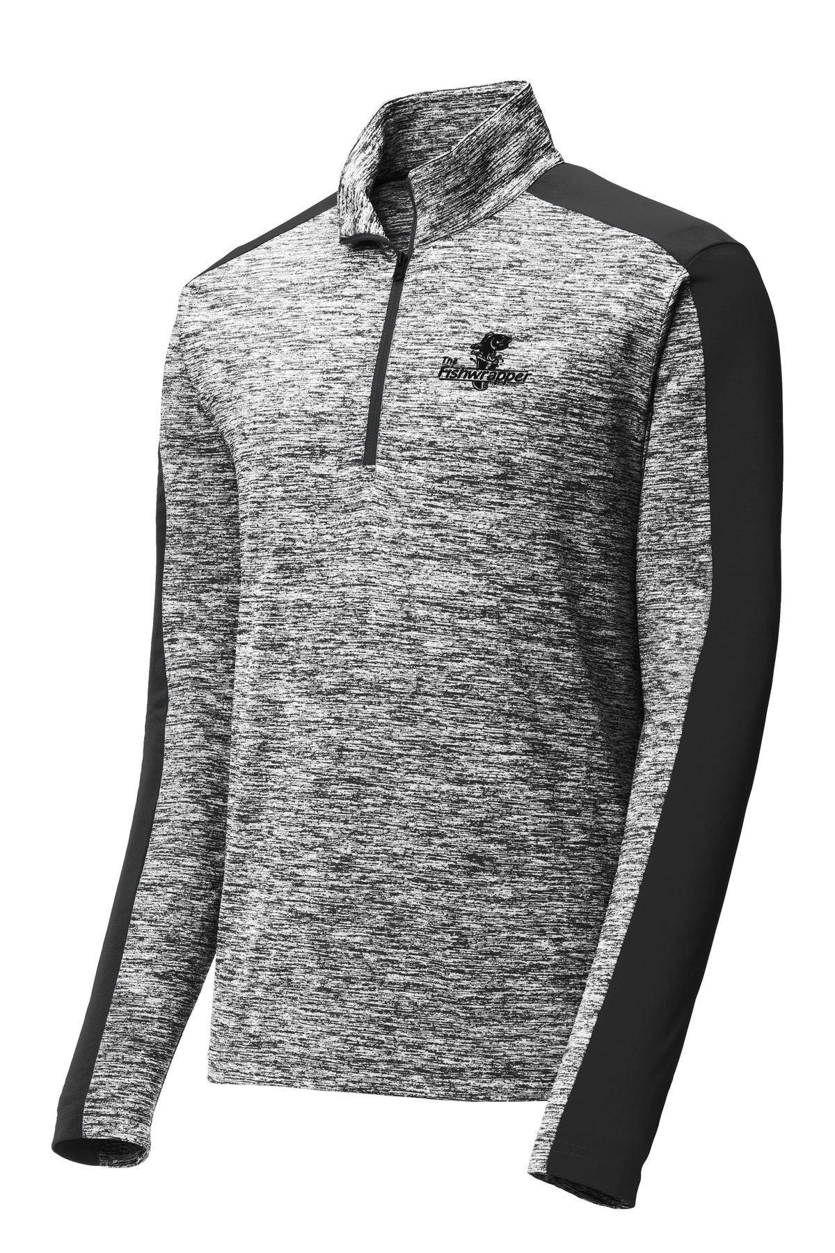 Variant Image for ST397 - Sport-Tek® PosiCharge® Electric Heather Colorblock 1/4-Zip Pullover - FW - 1 Color Black - Website Little Mountain Printing