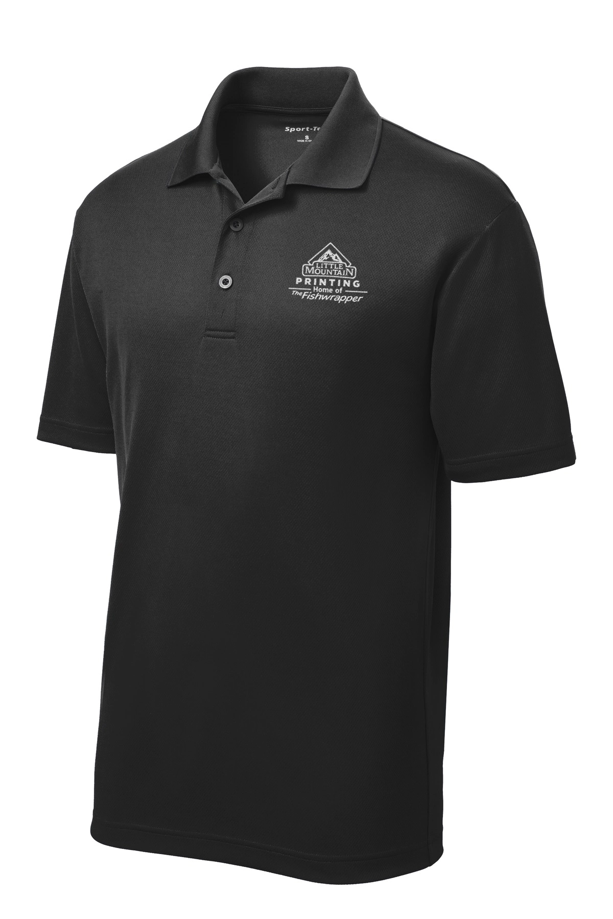 Variant Image for ST640 - Sport-Tek® PosiCharge® RacerMesh® Polo - LMP - 1 Color - White - Website Little Mountain Printing