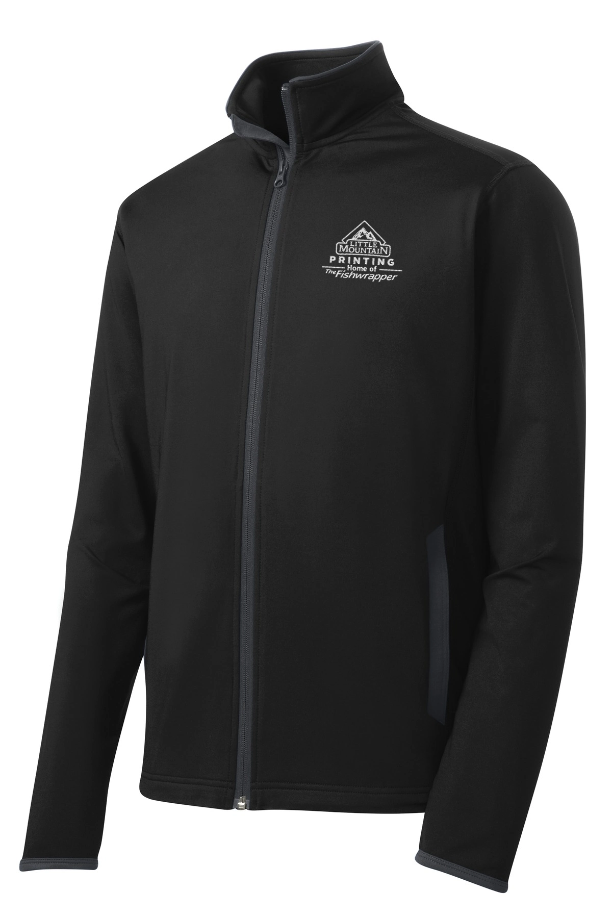 Variant Image for ST853 - Sport-Tek® Sport-Wick® Stretch Contrast Full-Zip Jacket. - LMP - 1 Color - White - Website Little Mountain Printing