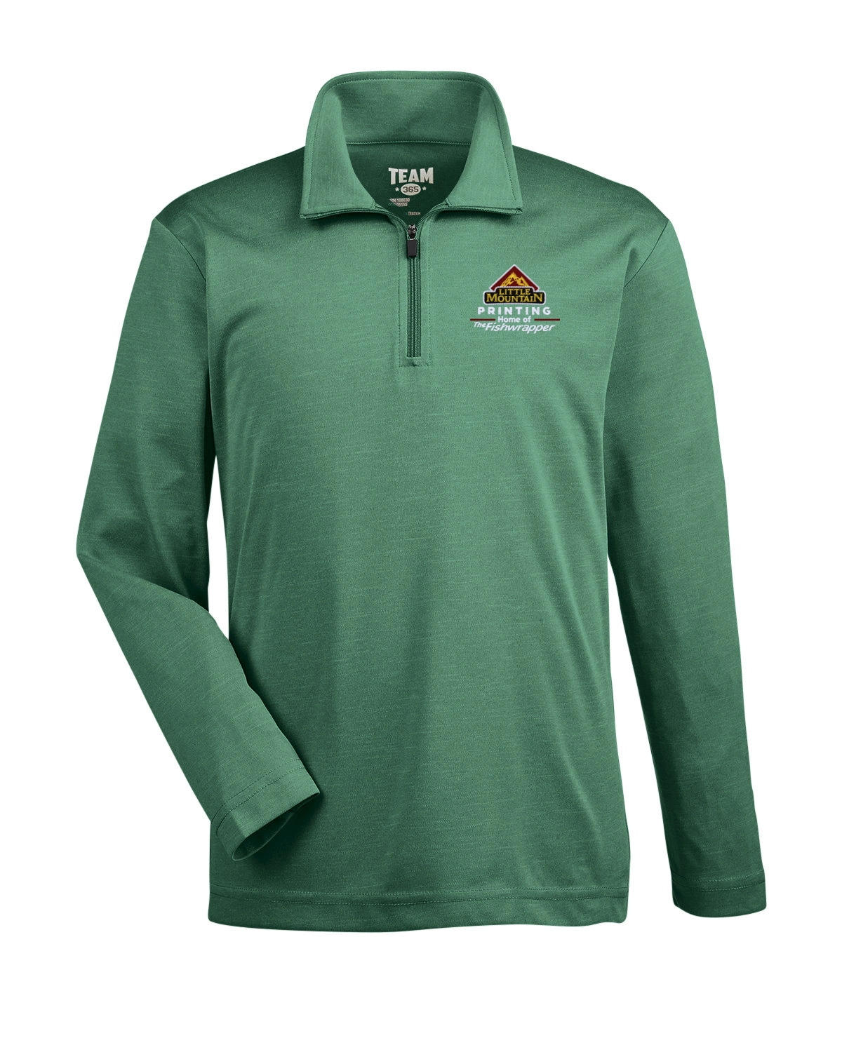 Variant Image for TT31HY - Team 365 Youth Zone Sonic Heather Performance Quarter-Zip - LMP - 3 Color - Maroon,White,Gold - Website Little Mountain Printing