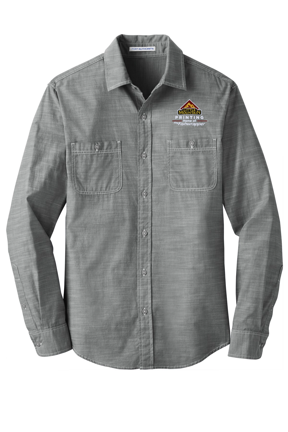 Variant Image for W380 - Port Authority® Slub Chambray Shirt. - LMP - 3 Color - Maroon,White,Gold - Website Little Mountain Printing