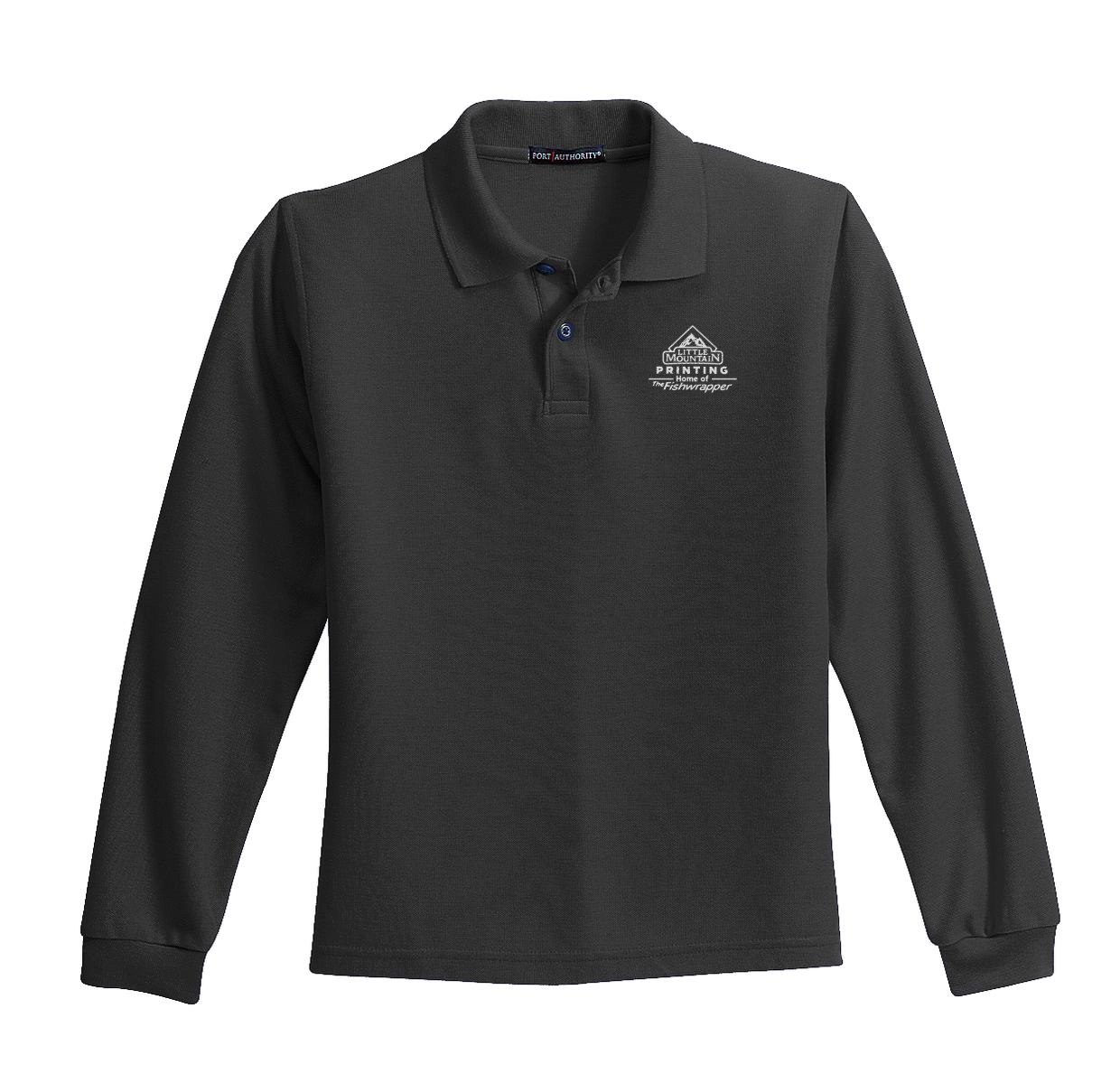 Variant Image for Y500LS - Port Authority® Youth Silk Touch™ Long Sleeve Polo - LMP - 1 Color - White - Website Little Mountain Printing
