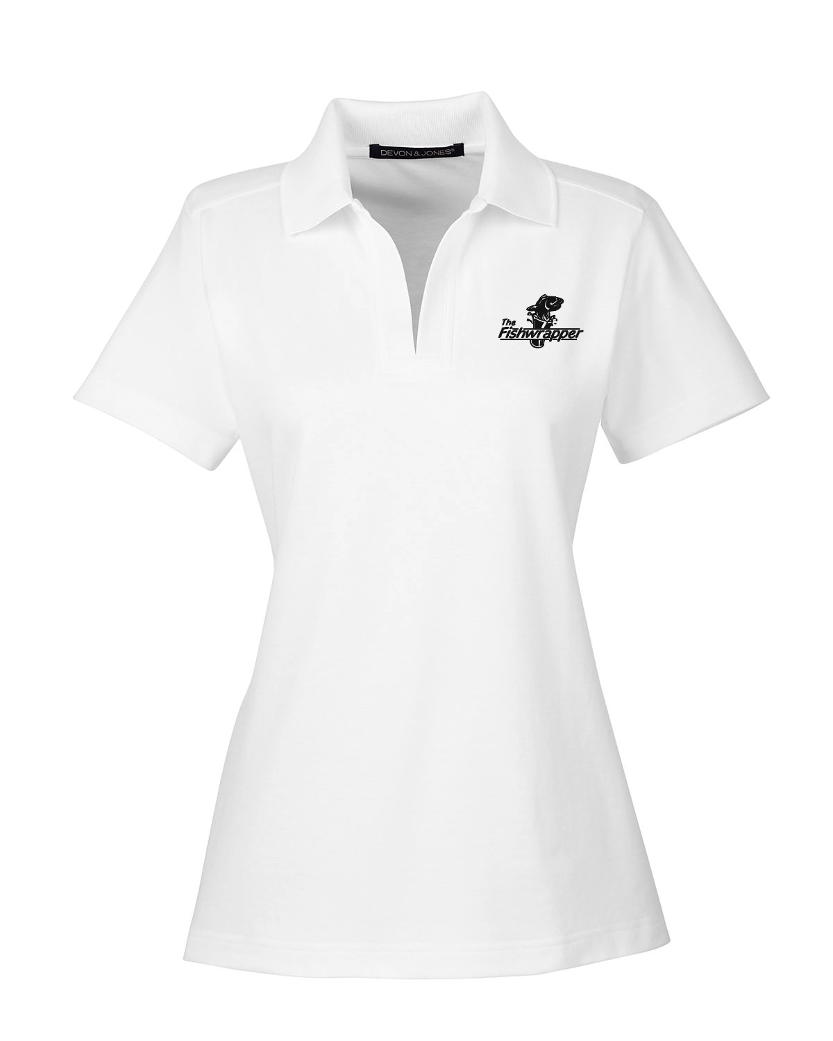 Variant Image for DG20W  - Devon & Jones CrownLux Performance® Ladies' Plaited Polo - FW - 1 Color Black - Website Little Mountain Printing