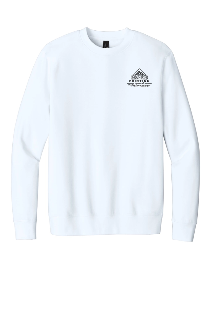 Variant Image for DT6104 - District® V.I.T.™Fleece Crew - LMP - 1 Color - Black - Website Little Mountain Printing