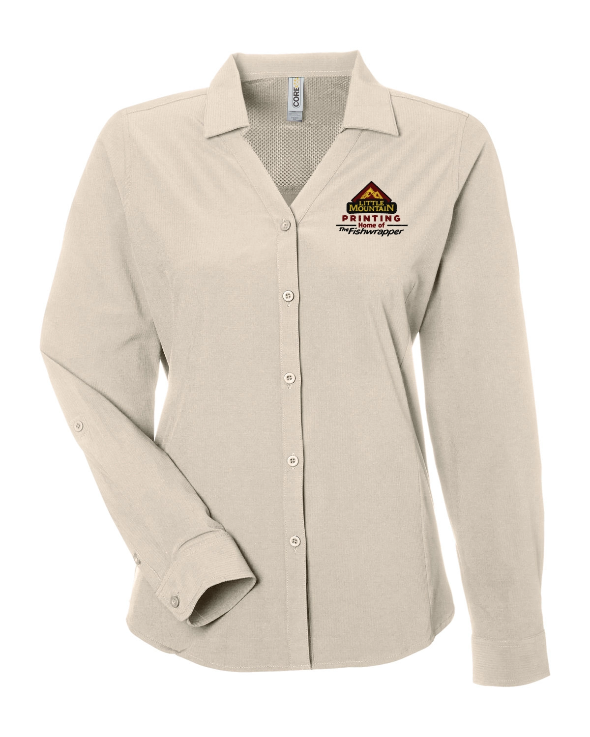 Variant Image for CE510LW  - CORE365 Ladies' Ultra UVP® Long-Sleeve Marina Shirt - LMP - 3 Color - Maroon,Black,Gold - Website Little Mountain Printing