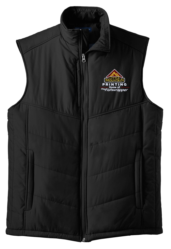 Variant Image for J709 - Port Authority® Puffy Vest - LMP - 3 Color - Maroon,White,Gold - Website Little Mountain Printing