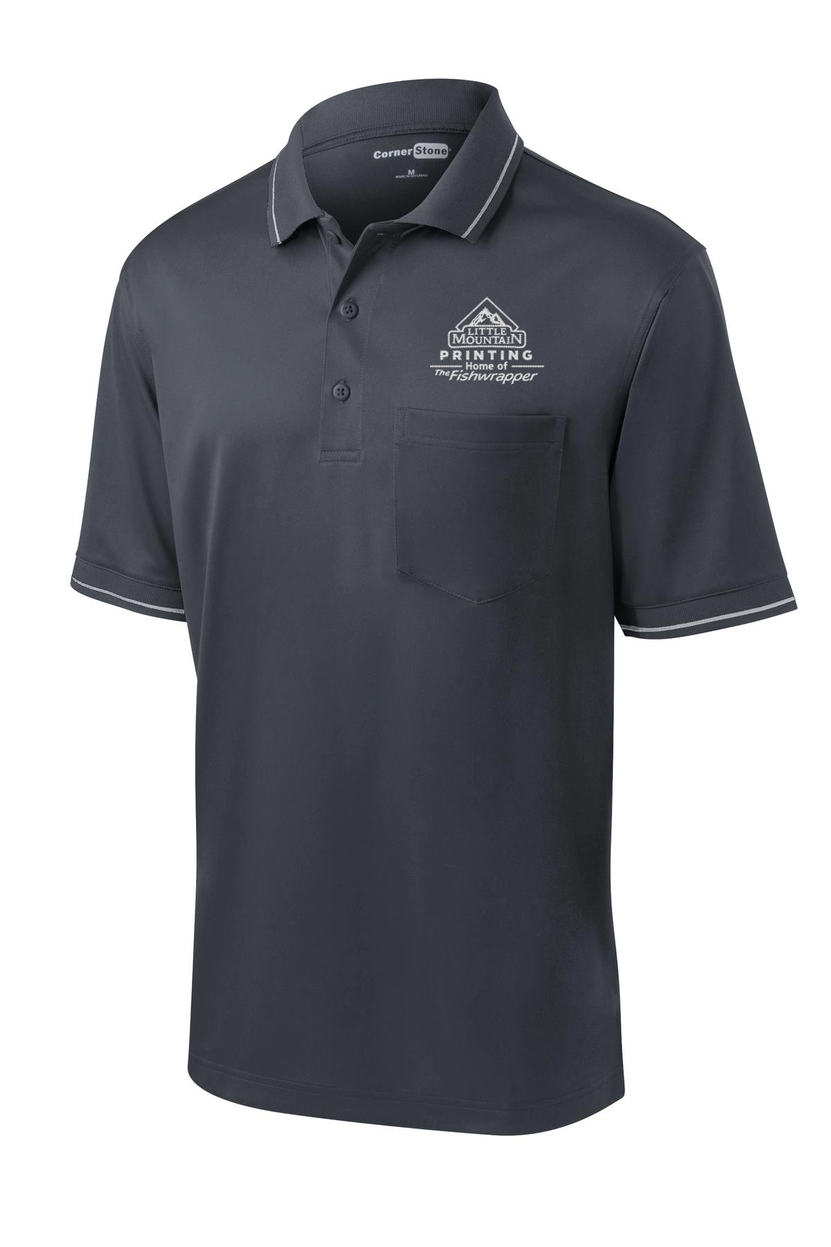 Variant Image for CS415  - CornerStone® Select Snag-Proof Tipped Pocket Polo - LMP - 1 Color - White - Website Little Mountain Printing