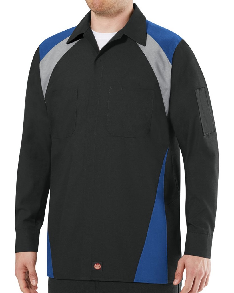 SY18T - Red Kap Men's Tall Long Sleeve Tri-Color Shop Shirt 